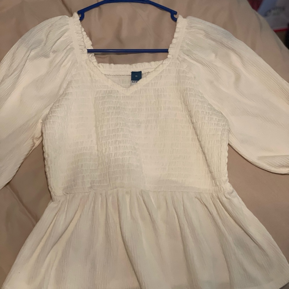 Old Navy Pepulum White Women's Top